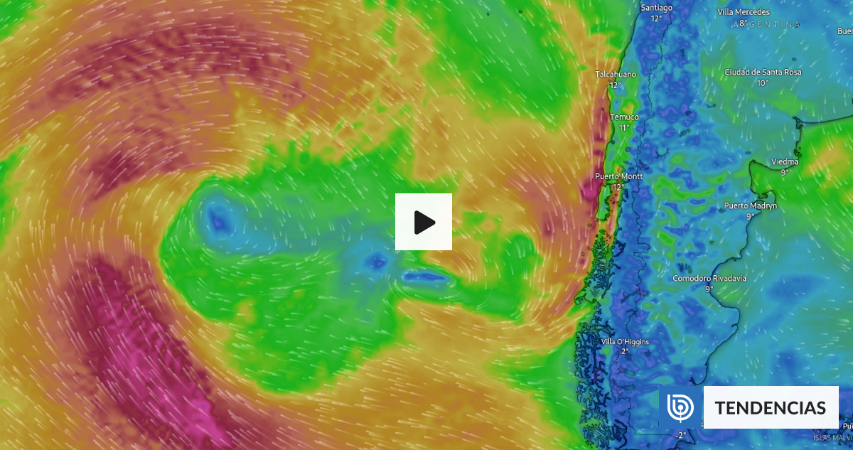 Sigue aquí en vivo el avance del ciclón sobre Chile y su proyección para los próximos 10 días