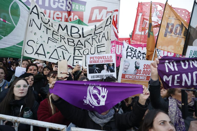 Ni Una Menos: con una fuerte crítica a la política económica de Milei, las manifestantes reclamaron en el Congreso