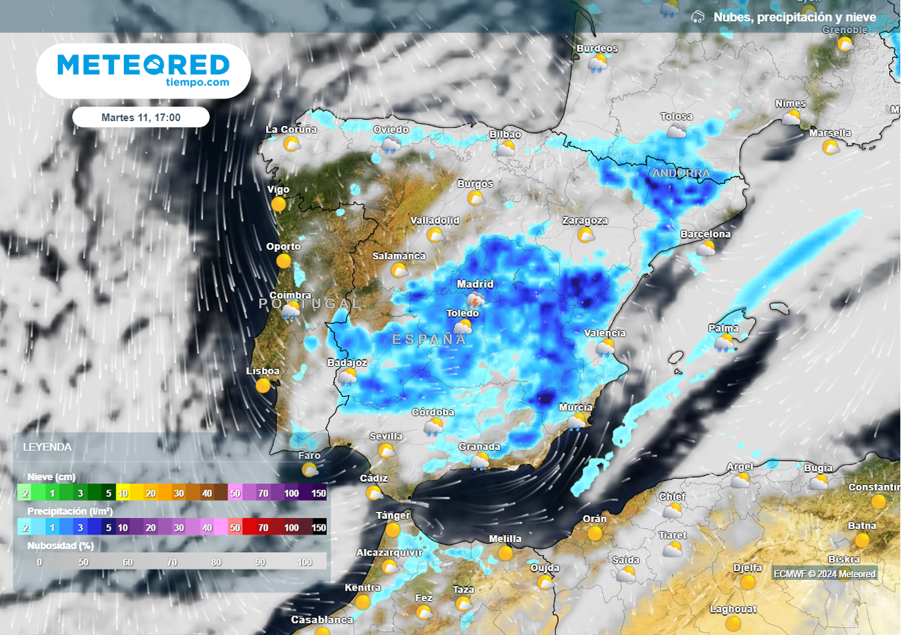 Adiós verano: una vaguada con aire polar podría recrudecer las tormentas y dejar nieve en España a partir del domingo